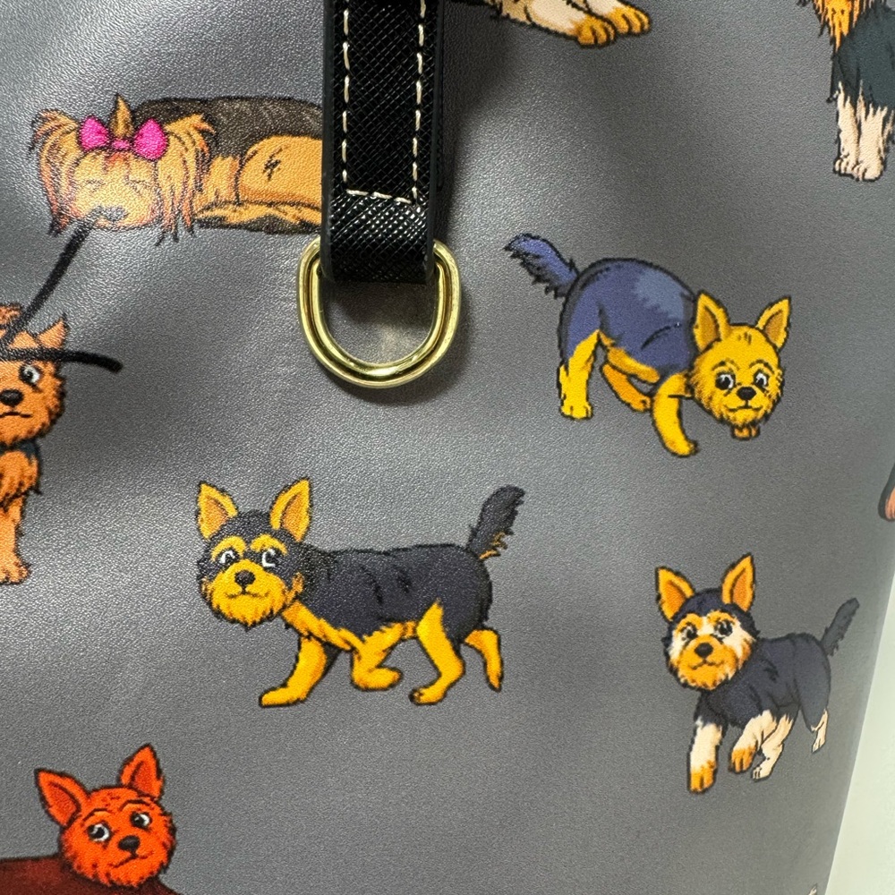 Lerue L Yorkie Terrier Handbag Tote Cute Dogs Lined Grat With Purse And Wallet - Picture 12 of 14